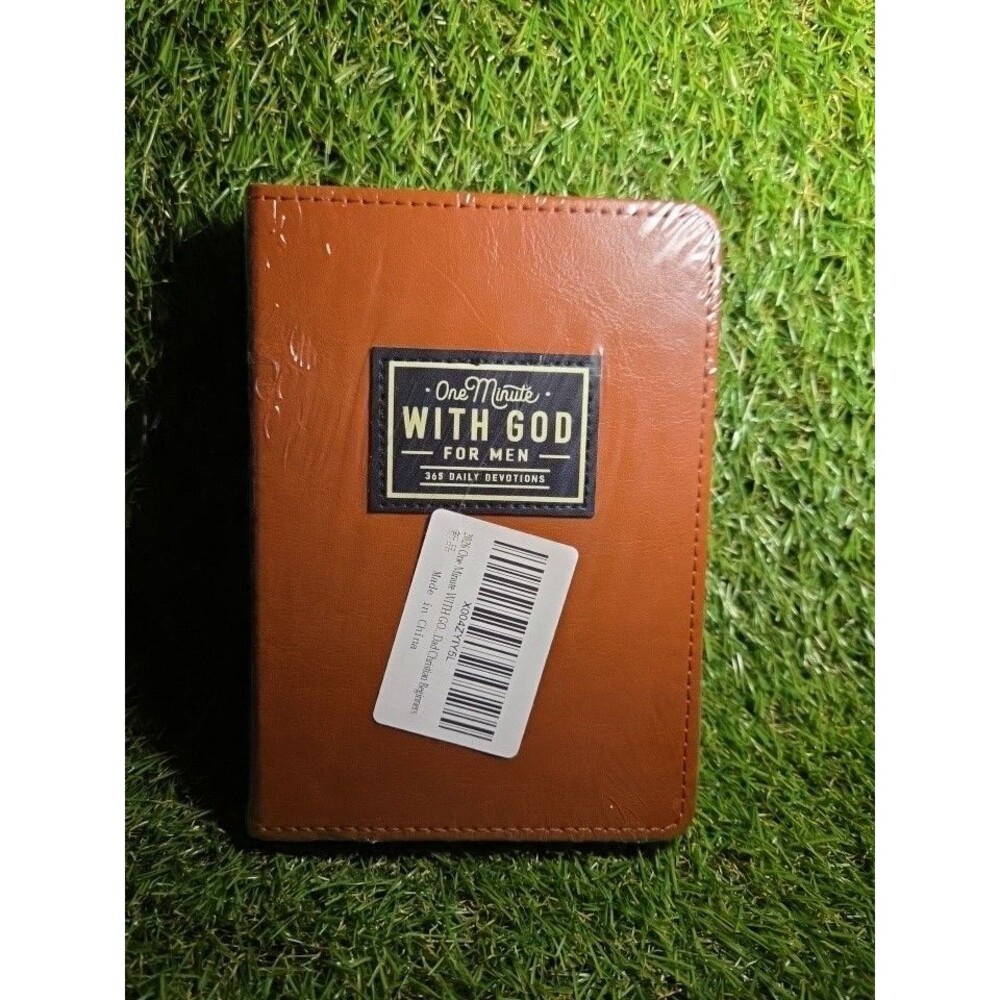 One Minute with God for Men 365 Daily Devotions Brown Faux Leather Book